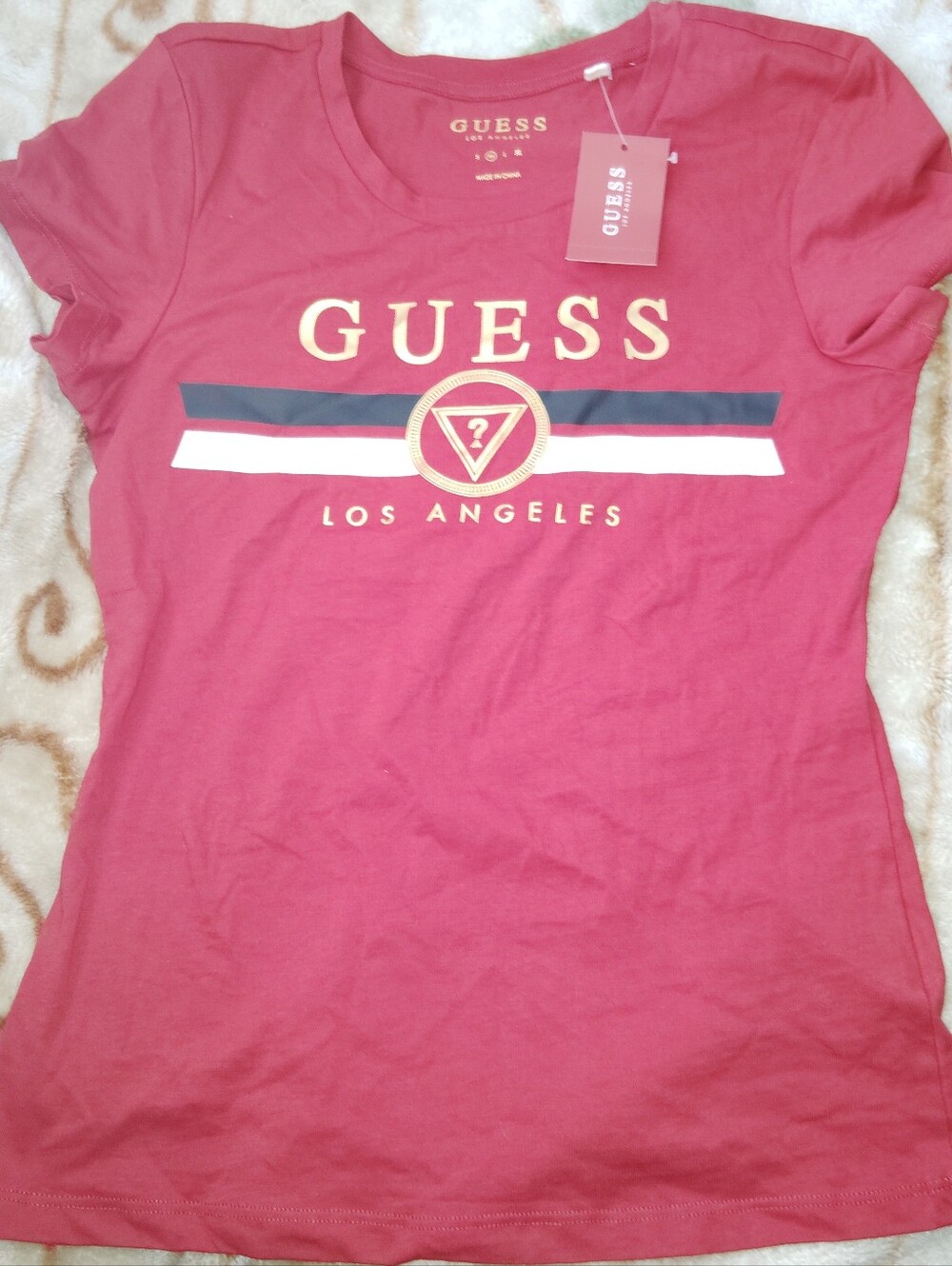 GUESS Red Los Angeles Logo Tee